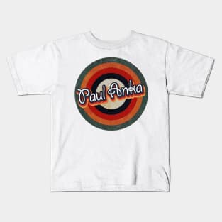 Retro Color Typography Faded Style Paul Anka Kids T-Shirt